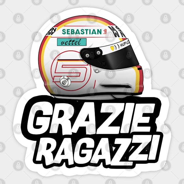 Grazie Ragazzi - Sebastian Vettel Sticker by Rflectionart